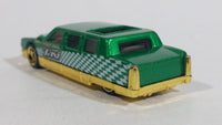 2001 Hot Wheels Turbo Taxi Limozeen Metallic Green Gold Die Cast Toy Car Limousine Limo Vehicle