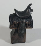 Vintage Miniature Horse Saddle On Stand Metal Pencil Sharpener Doll House Furniture Size