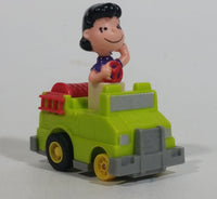 Vintage 1989 Peanuts Gang Pop Mobiles United Features Syndicate Lucy Van Pelt Green Plastic Toy Car Vehicle McDonald's Happy Meals
