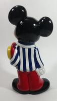 Vintage 1989 Walt Disney Mickey Mouse Cartoon Character 9 1/2" Tall Hand Painted Ceramic Ornament Signed and Dated