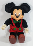Vintage 1981 Disney Applause Mickey Mouse Christmas Themed Cartoon Character Rubber and Plush Stuffed Animal