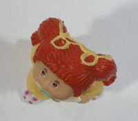 Rare Vintage 1984 O.A.A. Inc Cabbage Patch Kids Dolls Red Hair Yellow Dress Holding Brown Teddy Bear and Story Book PVC Toy Figure Made in Hong Kong