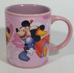 Monogram Disney Mickey Mouse and Minnie Mouse Kissing Love Themed Cartoon Characters Pink Ceramic Coffee Mug