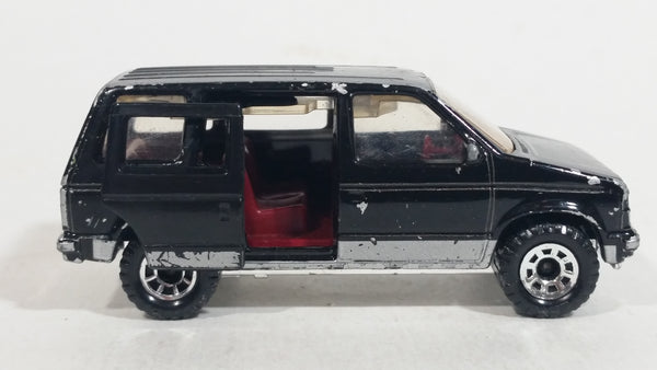 1984 Matchbox 1984 Dodge Caravan Van Black Die Cast Toy Car Vehicle With Opening Sliding Passenger Side Door
