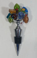Hand Made Colorful Art Glass Beads Wine Champagne Bottle Stopper Corker Rubber Tipped
