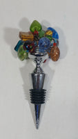 Hand Made Colorful Art Glass Beads Wine Champagne Bottle Stopper Corker Rubber Tipped