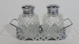 Glass Salt and Pepper Shakers Set and Carrying Tray with Handles
