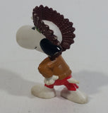 Vintage United Features Peanuts Snoopy Native Indian Aboriginal PVC Toy Figure Made in Hong Kong