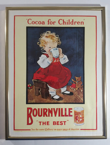 1995 Cadbury's Bournville The Best Cocoa for Children Muriel Dawson Framed Poster Print 12 1/4" x 16 1/4"