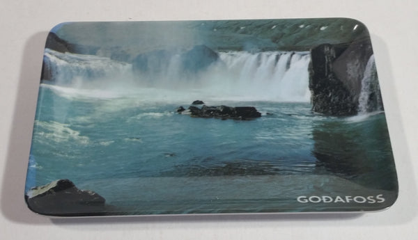Solar-Filma Reykjavik Godafoss Water Falls Iceland Plastic Tray Souvenir Travel Collectible 5 1/8" x 3 3/4"