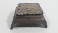 Vintage Banff 'Souvenir of Banff' Metal Hinged Keepsake Trinket Footed Dresser Vanity Box Travel Tourism Collectible