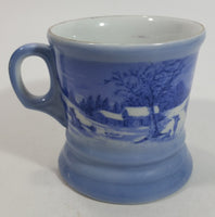 Courier and Ives Blue and white 'The Homestead in Winter" Ceramic Coffee Mug