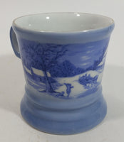 Courier and Ives Blue and white 'The Homestead in Winter" Ceramic Coffee Mug
