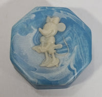 Vintage Incolay Disney Minnie Mouse Blue Octagon Shaped Marble Like Lidded Trinket Box Cartoon Collectible