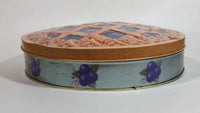 Collectible Large 10 1/2" Lattice Blueberry Pie Tin Metal Container