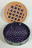 Collectible Large 10 1/2" Lattice Blueberry Pie Tin Metal Container