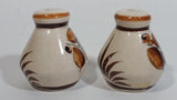 Cat Mexico Cream and Brown Floral Pattern Salt & Pepper (Both Salt) Pottery Shaker Set