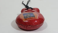 Sevilla, Spain Small Red Hand Carved Wooden Clam Oyster Shell Souvenir Travel Collectible