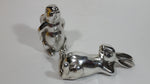 Set of 2 Bunny Rabbit Hare Stainless Steel Figurines