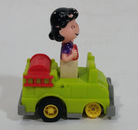 Vintage 1989 Peanuts Gang Pop Mobiles United Features Syndicate Lucy Van Pelt Green Plastic Toy Car Vehicle McDonald's Happy Meals