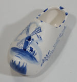 Delft Blue Holland Hand Painted Dutch Windmill Decor Ceramic Clog Shoe Ash Tray