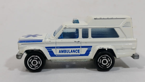 Vintage Majorette Ambulance No. 269 White 1/64 Scale Die Cast Toy Car Vehicle with Opening Rear Doors