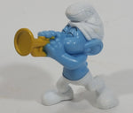 2013 "Harmony" Smurf Playing Trumpet PVC Toy Figure McDonald's Happy Meal