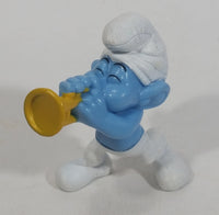 2013 "Harmony" Smurf Playing Trumpet PVC Toy Figure McDonald's Happy Meal