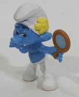 2013 "Vanity" Smurf Holding Hand Mirror PVC Toy Figure McDonald's Happy Meal