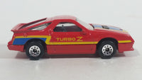 1988 Matchbox 1984 Dodge Daytona Turbo Z Red Die Cast Toy Car Vehicle with Opening Hood
