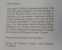 1972 Seven Arrows Hyemeyohsts Storm Hard Cover Book - Harper & Row