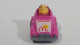 1985 McDonald's Happy Meal Fast Macs Birdie Character Pink Pull Back Toy Car Vehicle