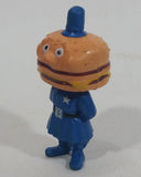 Vintage 1985 McDonald's Officer Big Mac PVC Toy Police Cop Figure with Burger Head - 2 3/4" Tall