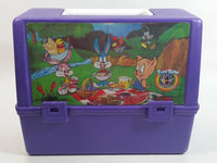Rare 1991 Warner Bros Tiny Toon Adventures Cartoon Characters Thermos Brand Purple and Pink Lunch Box with Bottle