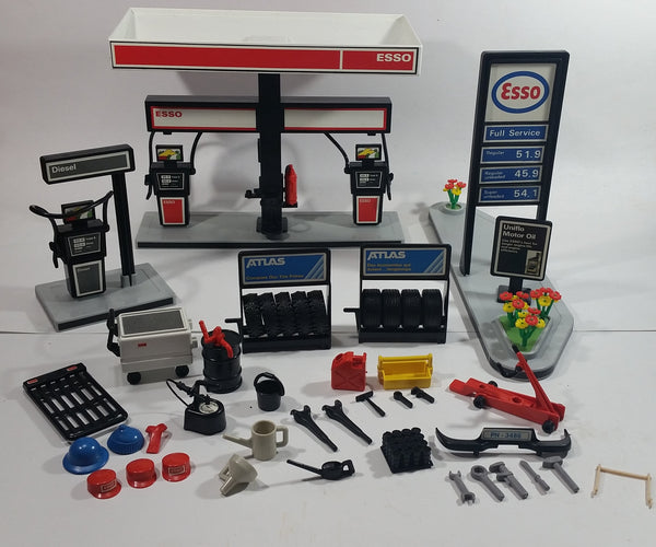 Vintage 1981 Playmobile Esso Gas Service Station Incomplete Set