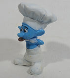 2011 Peyo "Chef" Smurf Sipping From a Spoon PVC Toy Figure McDonald's Happy Meal