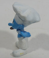 2011 Peyo "Chef" Smurf Sipping From a Spoon PVC Toy Figure McDonald's Happy Meal