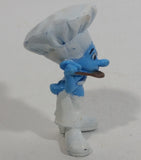 2011 Peyo "Chef" Smurf Sipping From a Spoon PVC Toy Figure McDonald's Happy Meal