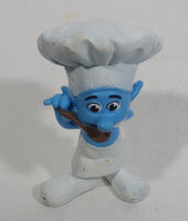 2011 Peyo "Chef" Smurf Sipping From a Spoon PVC Toy Figure McDonald's Happy Meal