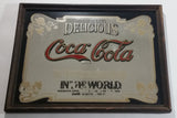 Vintage 1977 Delicious Coca-Cola Coke Soda Pop Drink Wood Framed Mirror Pub Lounge Wall Decor