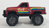 Vintage 1987 Remco Monster 4x4 Truck Dark Red Die Cast Toy Car Vehicle - Good Year Tires, Autolite - Hedman Huslter Hedders