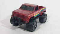 Vintage 1987 Remco Monster 4x4 Truck Dark Red Die Cast Toy Car Vehicle - Good Year Tires, Autolite - Hedman Huslter Hedders