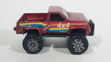 Vintage 1987 Remco Monster 4x4 Truck Dark Red Die Cast Toy Car Vehicle - Good Year Tires, Autolite - Hedman Huslter Hedders