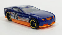 2013 Hot Wheels Track Aces Torque Screw Metalflake Blue with Orange Die Cast Toy Car Vehicle