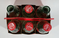 1999 Coca-Cola Classic Soda Pop Limited Edition Santa Claus 6-Pack of Empty 8 oz. Glass Bottles with Paper Carrier (4 Lids)