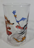 1990 Warner Bros. Looney Tunes Roadrunner Wile E. Coyote Bugs Bunny Cartoon Character 4" Tall Glass Cup TV Show Collectible