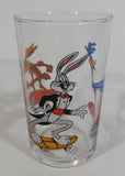 1990 Warner Bros. Looney Tunes Roadrunner Wile E. Coyote Bugs Bunny Cartoon Character 4" Tall Glass Cup TV Show Collectible