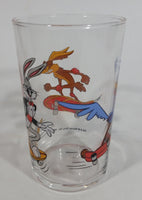 1990 Warner Bros. Looney Tunes Roadrunner Wile E. Coyote Bugs Bunny Cartoon Character 4" Tall Glass Cup TV Show Collectible