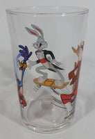 1990 Warner Bros. Looney Tunes Roadrunner Wile E. Coyote Bugs Bunny Cartoon Character 4" Tall Glass Cup TV Show Collectible