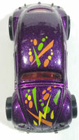 1995 Hot Wheels 1953-57 Volkswagen VW Bug Purple Die Cast Toy Car Vehicle 7 Spoke Wheels Version